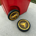 Trash Can Wheel Rims Set of 2, 8-Inch Decorative Trash Can Wheel Covers for Garbage Bins, Wheel Rim Decor for Outdoor Trash Can Wheels, Garage Patio Home Decor Accessories