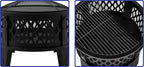 fire beauty 26" 2-in-1 fire pit with bbq, side view