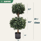 4ft artificial boxwood double ball topiary trees,2pack faux shown in use