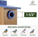 Kingyard Bluebird House, Outdoor Bird House with Predator Guard | Recycled poly lumber nesting box with a 1.5-inch entrance hole, clear viewing panel, bottom ventilation holes