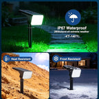 LANSOW 12 Pack Solar Spot Lights Outdoor Color Changing, 7 Modes Waterproof Solar Christmas Landscape Spotlights, LED Solar Powered Flood Lights for Yard Garden Pathway Outside Halloween, Auto ON/Off