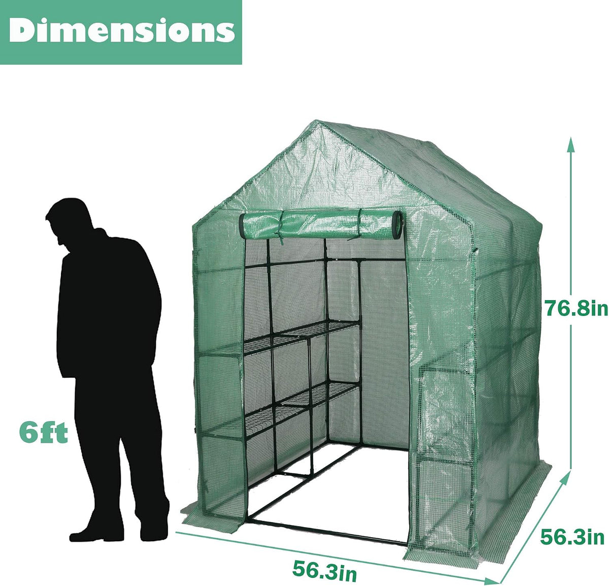 rapone mini greenhouse garden walk-in green house with, side view