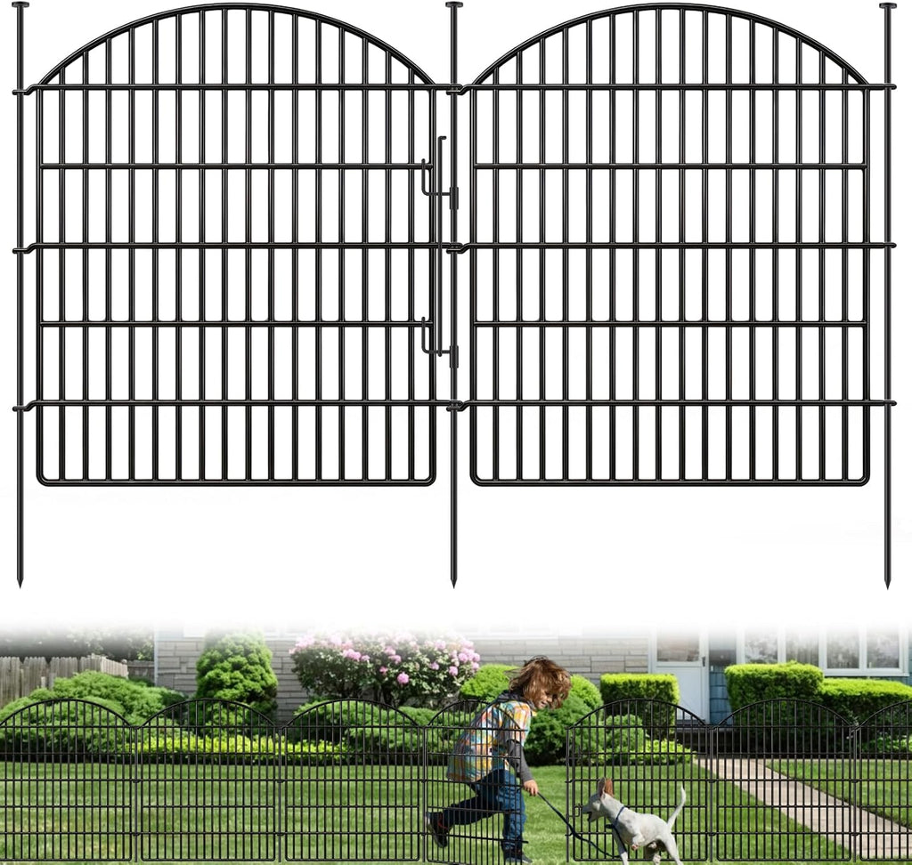10 panels garden fence animal barrier with lock, main product view
