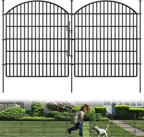 10 panels garden fence animal barrier with lock, main product view