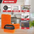 Griddle Cleaning Kit for Blackstone, Scraper, Scour Pads, Grill Brush 18Pcs | Blackstone griddle accessories. Cast iron cleaner & pumice stone bricks for outdoor BBQ, camping, backyard flat top grills.