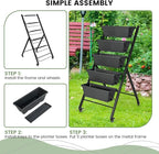 Giantex Set of 2 Vertical Raised Garden Bed on Wheels, Elevated Planter Raised Beds with Water Drainage, Freestanding 5 Container Boxes for Vegetables and Flowers Growing, Outdoor Indoor Patio Balcony