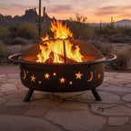 sunnydaze cosmic 42" large fire pit for outside, view 9