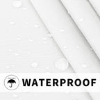 Easy-Going Outdoor Patio Curtains Detachable Tab Top Windproof Weatherproof Curtain for Cabana, Porch, Pergola and Gazebo, Tab Bottom Drape, 2 Panels, 54W x 96L inch, White