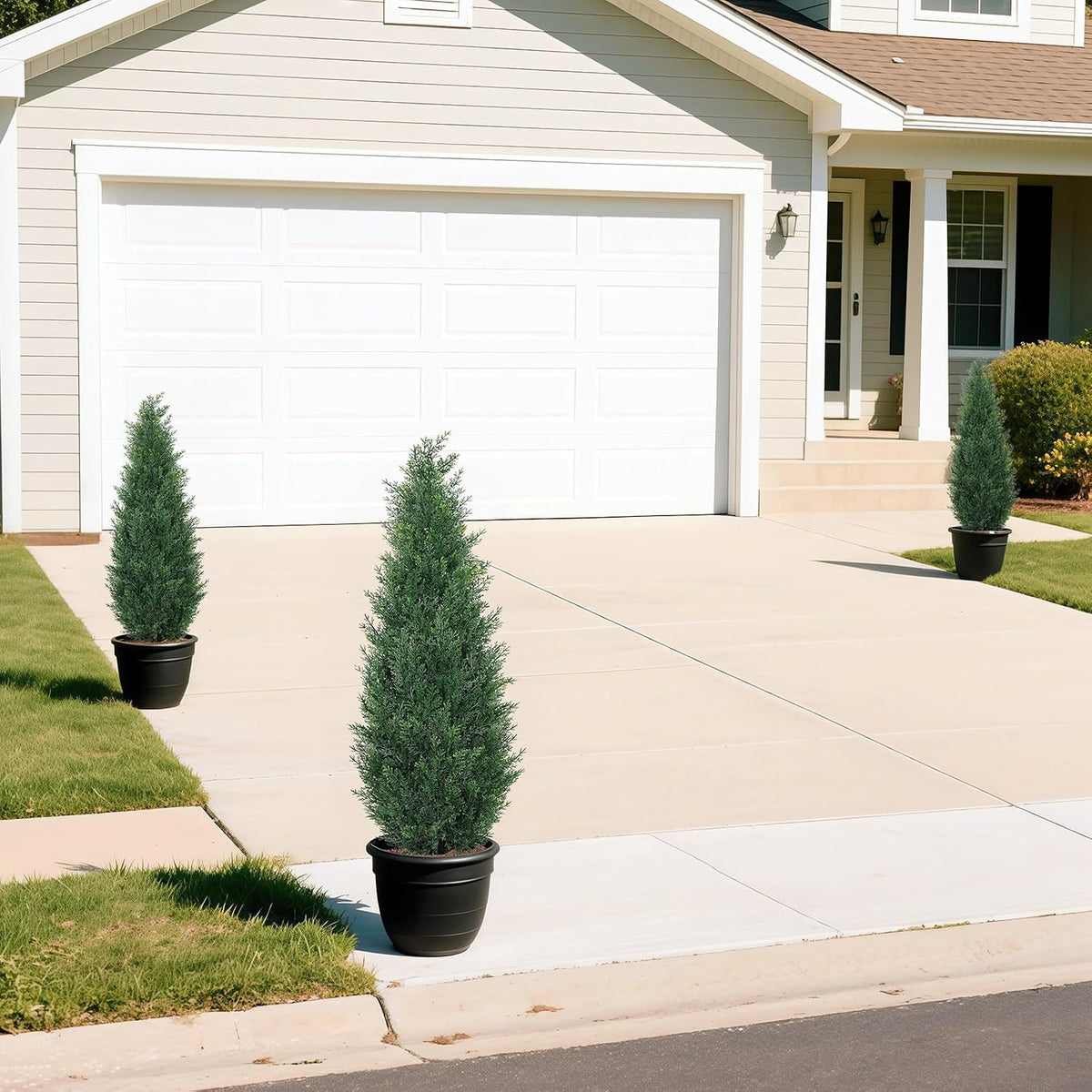 3ft artificial cedar topiary trees for outdoors, uv on a desk or shelf