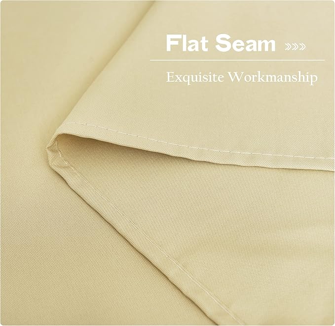 NICETOWN Extra Wide Outdoor Curtains for Patio Waterproof 2 Panels, Beige Rustproof Grommet Thick & Weighted Indoor Outdoor Curtains for Yard/Gazebo, W100 x L84 Inch