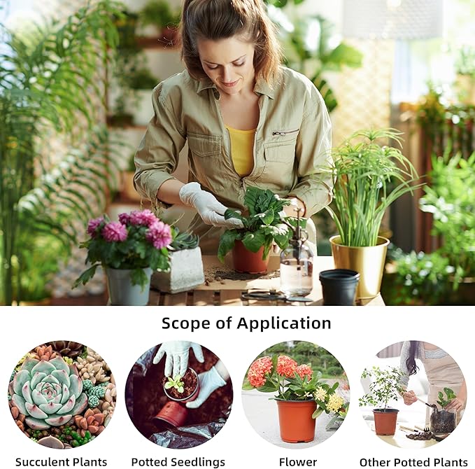 Plant Nursery Pot/Pots 100 Pcs 4" Plastic Small Plants Pots Flower Pots Seed Starting Pots for Plants Indoor Outdoor Seedling pots (with 100 Plant Labels)