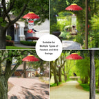 Beserie Squirrel Baffle Hummingbird Feeder Shade Cover Dome Shield Hang from Bird Feeders for Outdoors Squirrel Proof Protect Feed Red Yellow Attract Hummingbirds Moat Proof-14inch(Red)