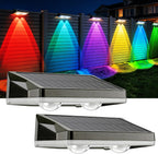 Solar Fence Lights Outdoor 2 Pack, 13 Lighting Modes IP65 for Wall Backyard Deck Patio Porch Step Railings Pool Decor