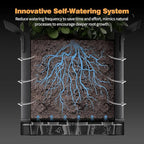 Self-Watering Grow Bags, 5-Pack 3 Gallon 420G Thick Nonwoven Fabric Pots with Reinforced Handles and Multi-Purpose Rings, for Low Stress Plant Training Fruits, Vegetables,and Flowers