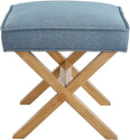 Amazon Brand – Rivet Mid-Century Modern X Stool Ottoman Chair, 20" W, Indigo - Amazon Vine