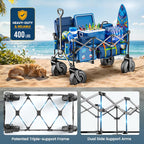 220l all-terrain heavy duty folding wagon with 10", package contents