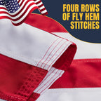 cotton american flag 3x5 ft for outside, tearproof, close-up detail