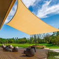 KANAGAWA Sun Shade Sail 16'x16' Sand Rectangle UV Block Canopy Awning Shelter Fabric Cloth Screen for Outdoor Patio Garden Backyard Activities