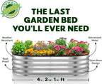 Plant & Plot Galvanized Raised Garden Beds Outdoor // 4×2×1 ft (2-Pack) Planter Raised Beds for Gardening, Vegetables, Flowers // Large Metal Garden Box (Silver) // Patented Tool-Free Design