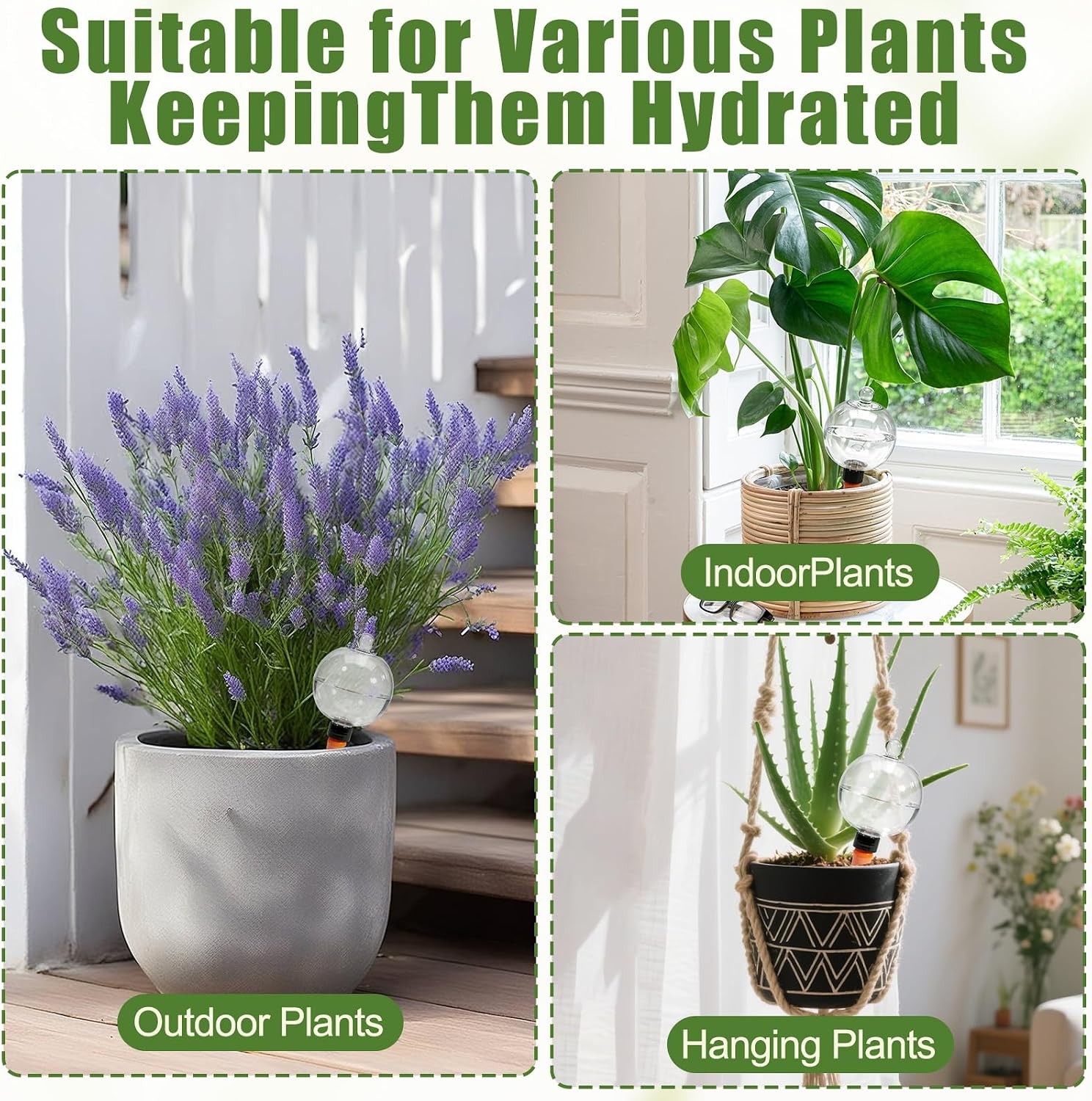 17.6 oz Extra Large Plant Watering Globes Top Fill, Upgraded Plastic Self Watering Bulbs with Terracotta Spikes, Slow Release Watering Stakes for Indoor & Outdoor Potted Plants, 4 Pack
