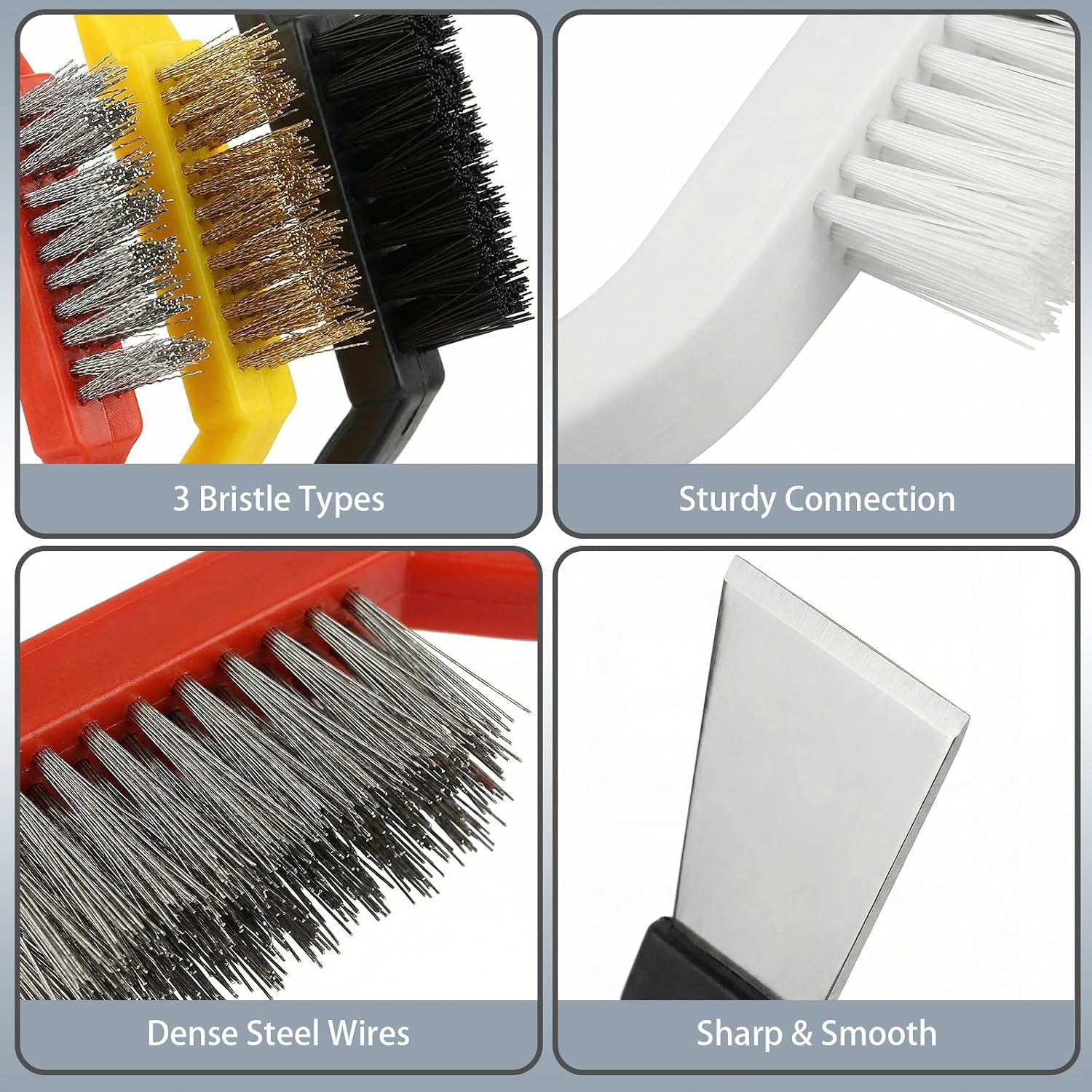 11Pcs Stove Cleaning Brush Set, Hard Bristle Scrub Brushes Tools Set, Multifunctional Grout Brush for Stove, Grills, Ktichen, Window and Corners