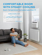 midea 8,000 btu smart inverter air conditioner window, side view