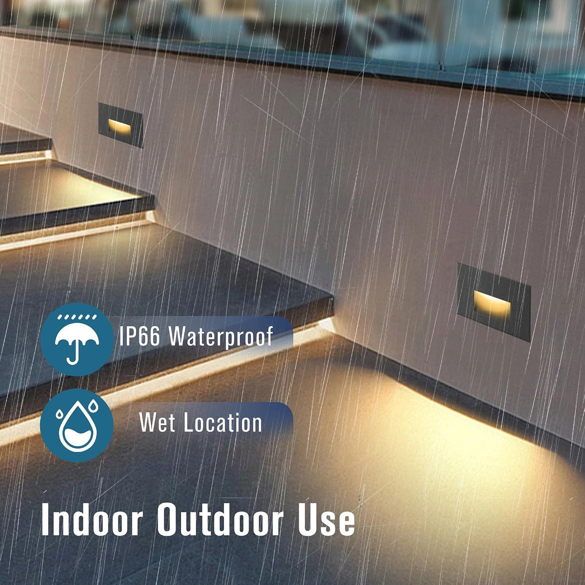 stair step lights outdoor indoor 120v dimmable 3cct showing dimensions