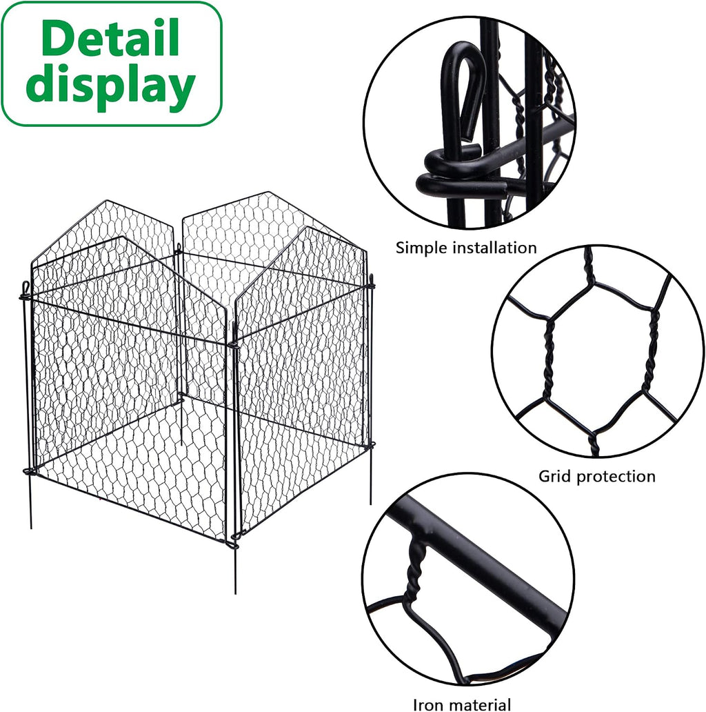 decohs 4 packs chicken wire cloche plant protectors, close-up detail