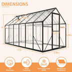 jocisland 6x12x6.3 ft polycarbonate walk-in greenhouse with dual on a desk or shelf