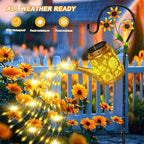 Christmas Gifts Solar Solar Lanterns Garden Decor Sunflower Lights, Large Hanging Lantern with Shepherd Hook, Waterproof Outdoor Decor for Landscape Pathway Yard, Gifts for Mom Women Mothers Day