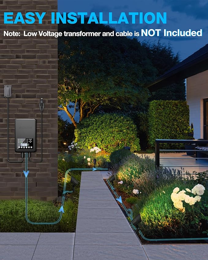 SUNVIE 6W Low Voltage Landscape Lights LED Low Voltage Lighting Warm White Landscaping Lights Waterproof Landscape Spotlights with Connectors Spot Lights Outdoor for Garden Tree Wall Yard, 12 Pack
