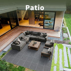 fast-drying outdoor decking for garden, kennel, storage shed shown in use