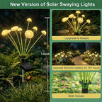 4 Pack 32LED Solar Garden Lights, 8 Lighting Modes Swaying Mushroom Lights, IP65 Waterproof Outdoor Decor for Garden, Yard, Patio, Pathway & Gifts for Women, Grandma (Warm White)