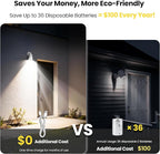 Rechargeable Battery Operated Motion Sensor Light,4000mAh Battery Powered Spotlight 600 Lumen Outdoor IP65 Waterproof for Porch,Yard,Wall,Garden