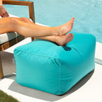 Jaxx Leon Outdoor Bean Bag Ottoman, Cancun Blue