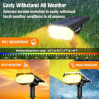 4 Pack Solar Spot Lights Outdoor 1000 Lumens, 64 LEDs IP67 Waterproof Landscape Lighting with 4 Modes - 2-in-1 Solar Spotlight & Pathway Light for Garden, Yard, Patio Decor, Warm White