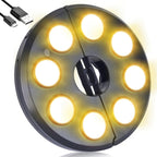 Dual-Power Patio Umbrella Light-Rechargeable & Battery Operated Umbrella Lights,Cordless Umbrella Pole Light for Patio Pool Accessories and Backyard Decor(4 AA Batteries Not Included)