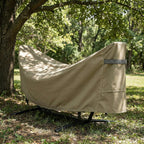 Deosk Hammock Cover Waterproof & Windproof Hammocks Covers-Heavy Duty 420D Oxford Fabric Hammocks Stand Protective Covers With Adjustable Drawstring, Buckles, Handle, Universal Size(Khaki)