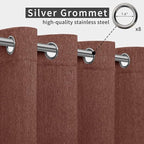 Easy-Going Linen Look Outdoor Curtains Waterproof Windproof Porch Curtains, Soft Thicken Outdoor Privacy Curtains for Patio, Gazebo, Grommet Top and Tab Bottom Drape, 1 Panel, 54x120 inch, Terra Red