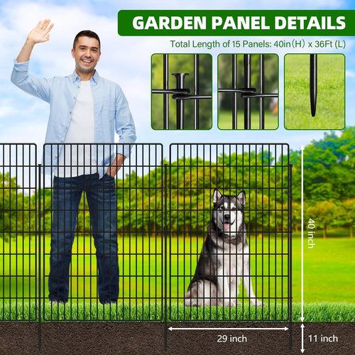 15 panels garden fencing animal barrier with lock shown in use