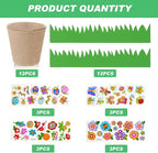 Jecery 30 Sets Garden Paper Craft Kit DIY Foam Flower Pots, Flower Planting and Growing Kit for Spring Summer Early Graduation DIY Crafts