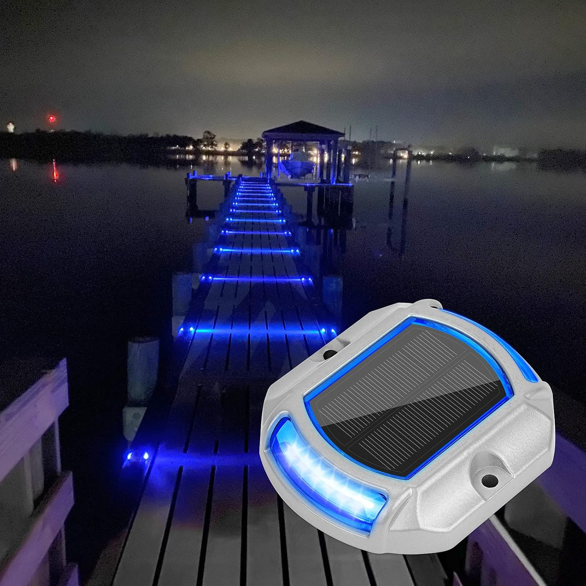 volisun solar driveway dock deck led outdoor lights, main product view
