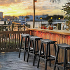VINGLI 29 Inch Outdoor Bar Stools Set of 4, HDPE Weather Resistant Barstools Heavy Duty Patio Bar Height Chairs for Deck Balcony Kitchen Counter Yard and Poolside(Black, 29 Inch 4 PC)