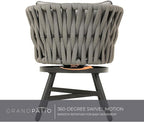 Grand patio 5-Piece Outdoor Dining Set for 4, Patio Dining Furniture Set for 4 Swivel Rope Wicker Chairs & 1 Expandable Rectangular Dining Table, Light Gray Brown