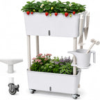 2-tier 27.8"h rolling raised garden bed with wheels, main product view