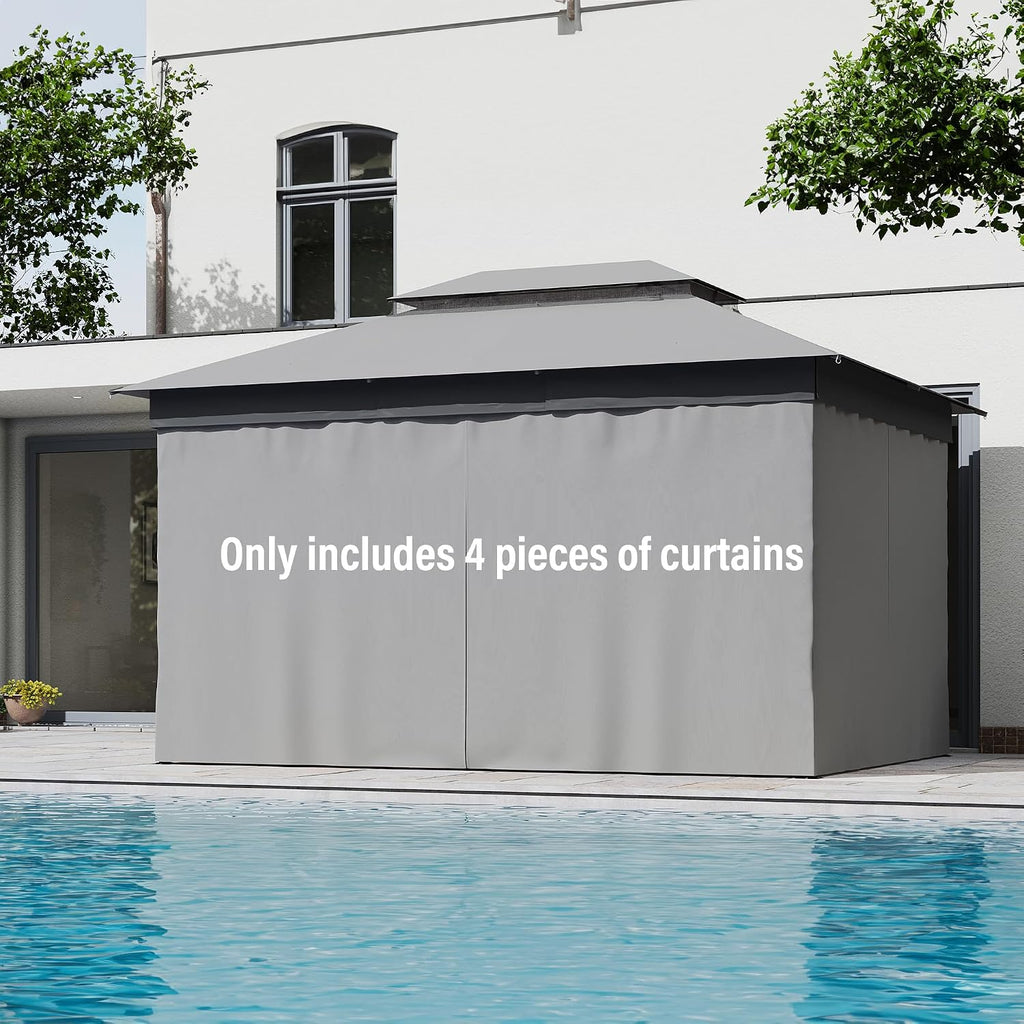 lausaint home gazebo replacement privacy curtains 10'x13' with shown in use