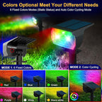 nipify 10 Pack Solar Spot Lights Outdoor Color Changing, 7 Modes Halloween RGB Solar Powered Waterproof Spotlight, Landscape Lighting for Outside Yard Garden Pathway