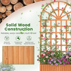 Giantex Wooden Raised Garden Bed with Arched Trellis Set 2, 71” Fir Wood Outdoor Elevated Planter Box Privacy Screen w/Drainage Holes, Vertical Garden Bed for Climbing Plants, Patio Balcony Backyard