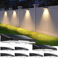 brightever solar fence lights outdoor black 8-pack, 3000k/5000k/6500k, main product view