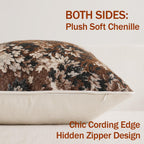 dezene pack of 1 vintage floral lumbar pillow, close-up detail